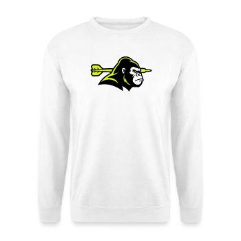 Mascotte de la flèche gorile - Sweat-shirt Unisexe - blanc - Devant