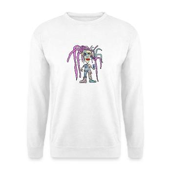 Pastell-Tentakelheld Patchwork - Unisex Pullover - Weiß - Vorne