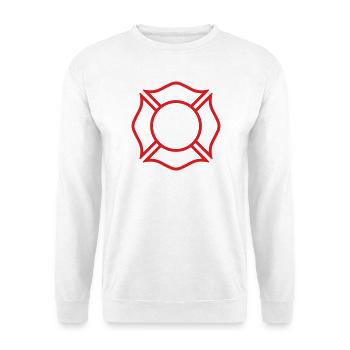 Symbole de sécurité du badge de ligne croisée maltais des pompiers - Sweat-shirt Unisexe - blanc - Devant