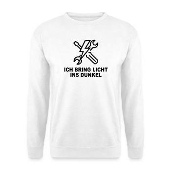 Ich bring Licht ins Dunkel – Elektriker Shirt - Unisex Pullover - Weiß - Vorne