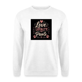 Amour, Loyauté, Pattes, Motif d’amour animal - Sweat-shirt Unisexe - blanc - Devant