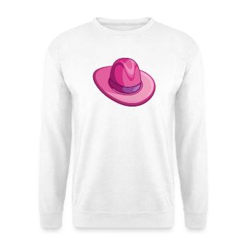 Chapeau de cowboy rose - Sweat-shirt Unisexe - blanc - Devant