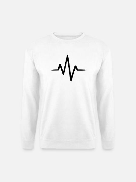 EKG Herzschlag Herzfrequenz Herzlinie Geschenk - Unisex Pullover - Weiß