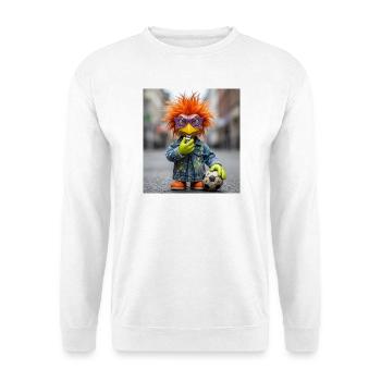 Plume Orange Oiseau Denim Street Style - Sweat-shirt Unisexe - blanc - Devant