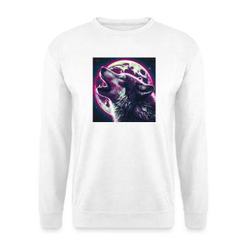 Wolf howls at the Full Moon - Unisex Sweatshirt - white - Front