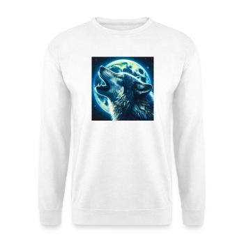 Wolf howls at the Full Moon - Unisex Sweatshirt - white - Front