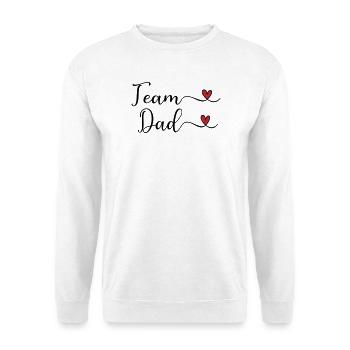 Conception typographique du cœur Team Dad - Sweat-shirt Unisexe - blanc - Devant