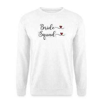 Bride Squad : typographie manuscrite mignonne avec un HEA - Sweat-shirt Unisexe - blanc - Devant