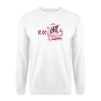 Norway Norge Fjords Scandinavian Ro Viking ship - Unisex Pullover - Weiß - Vorne