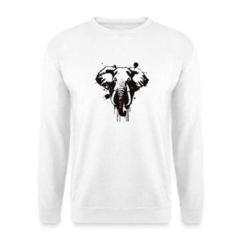 Elephant Encre Coeur Grunge - Sweat-shirt Unisexe - blanc - Devant