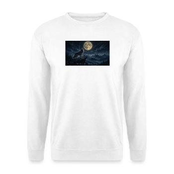 Moonlit Wolf Howl Over Peaks - Unisex Sweatshirt - white - Front