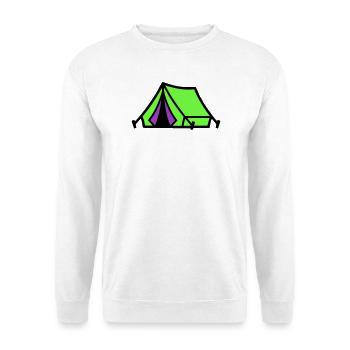 Icône du camping sous tente du festival - Sweat-shirt Unisexe - blanc - Devant