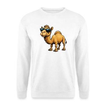 Chameau avec lunettes de soleil - Sweat-shirt Unisexe - blanc - Devant