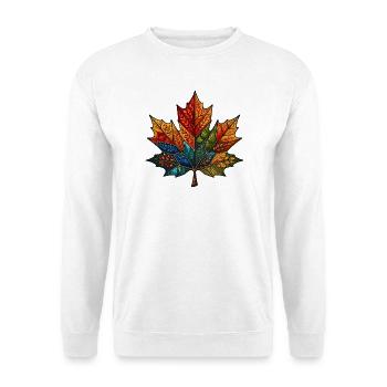 Kaléidoscope Feuille d’Automne - Sweat-shirt Unisexe - blanc - Devant