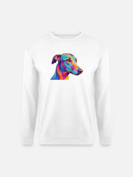 Aquarell Windhund Bunte Windhund-Kunst - Unisex Pullover - Weiß