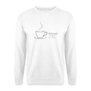 Ruhestand – Filigraner Text & Kaffeetasse Design - Unisex Pullover - Weiß - Vorne