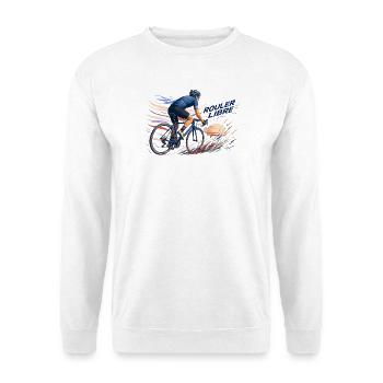 Rouler Libre: Cycliste en Flux - Sweat-shirt Unisexe - blanc - Devant