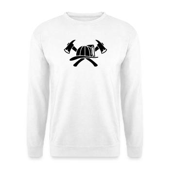 Feuerwehrhelm Aexte Silhouette - Unisex Pullover - Weiß - Vorne