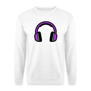 Silhouette musicale des écouteurs - Sweat-shirt Unisexe - blanc - Devant