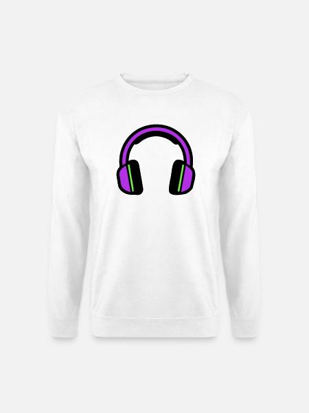 Silhouette musicale des écouteurs - Sweat-shirt Unisexe - blanc