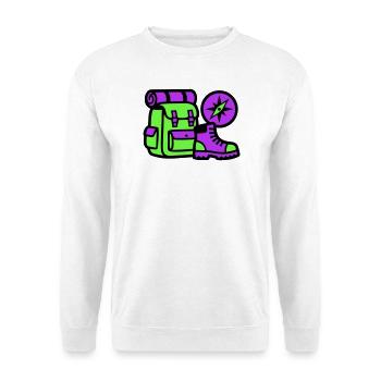 Hiking Backpack Compass Graphic - Unisex Sweatshirt - white - Front