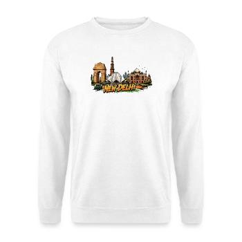 New Delhi Comic Skyline - Sweat-shirt Unisexe - blanc - Devant