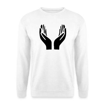 Open Hands Hand Gesture - Unisex Sweatshirt - white - Front