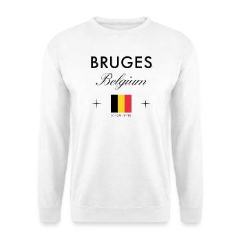 Bruges Belgique Coordonnées Souvenir de voyage - Sweat-shirt Unisexe - blanc - Devant