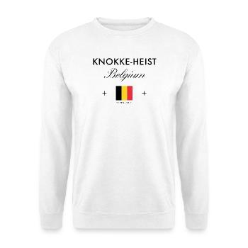 Knokke Heist Belgien Koordinaten Reise Souvenir - Unisex Pullover - Weiß - Vorne