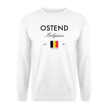 Ostende Belgien Koordinaten Reise Souvenir - Unisex Pullover - Weiß - Vorne