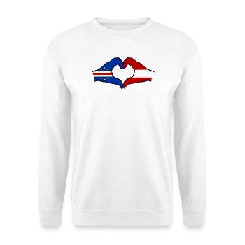 Kap Verde Österreich Flagge Hände Herzform - Unisex Pullover - Weiß - Vorne