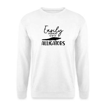 Leicht abgelenkt von Alligatoren  - Unisex Pullover - Weiß - Vorne