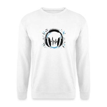 T-Shirt Kopfhörer Musik DJ Sound - Unisex Pullover - Weiß - Vorne