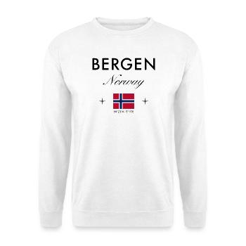 Bergen Norvège Coordonnées Souvenir de voyage - Sweat-shirt Unisexe - blanc - Devant