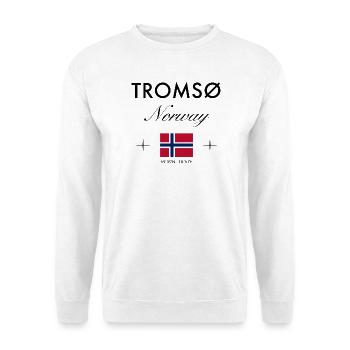 Tromsø Norwegen Koordinaten Reise Souvenir - Unisex Pullover - Weiß - Vorne