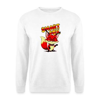 Smart Fox Cartoon Brille - Unisex Pullover - Weiß - Vorne