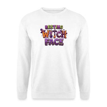 Visage de sorcière au repos - Clôture drôle de t-shirt d’Halloween - Sweat-shirt Unisexe - blanc - Devant