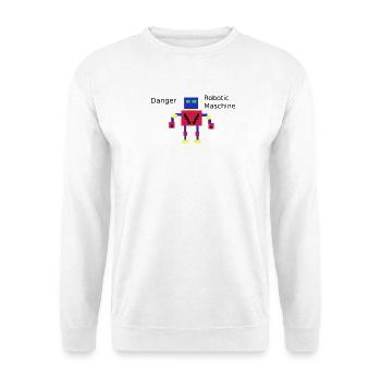 Pixelroboter Gefahrmaschine - Unisex Pullover - Weiß - Vorne