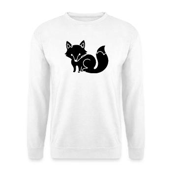 Fuchs Silhouette – Waldtier Minimal Motiv - Unisex Pullover - Weiß - Vorne