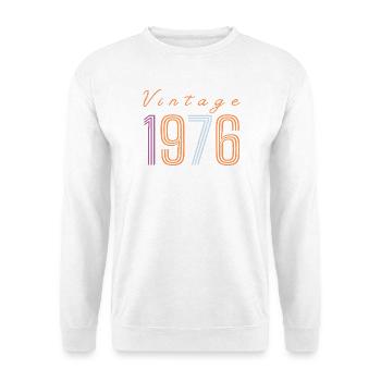 "Vintage 1976" Retro-Geburtstagsdesign - Unisex Pullover - Weiß - Vorne