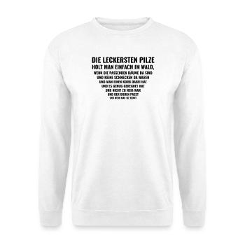 Pilze sammeln – Ganz einfach, theoretisch - Unisex Pullover - Weiß - Vorne