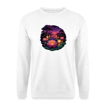 Lotus-Lichter am Abend - Unisex Pullover - Weiß - Vorne