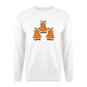 Funny Halloween Cat Ghost Funny Halloween Cat - Unisex Pullover - Weiß - Vorne