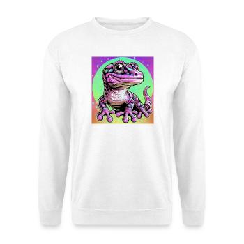Gecko - Unisex Pullover - Weiß - Vorne - Alina (178cm) & Michal (187cm)