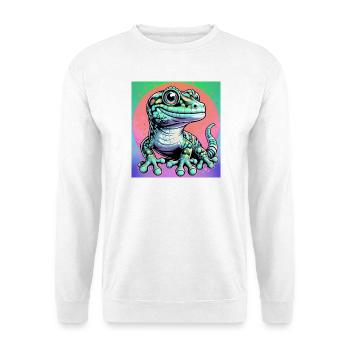Gecko - Unisex Pullover - Weiß - Vorne - Alina (178cm) & Michal (187cm)