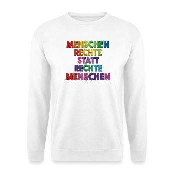 Menschenrechte statt rechte Menschen Statement - Unisex Pullover - Weiß - Vorne