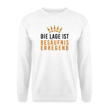 Die Lage ist besäufniserregend, Bierflaschen, Fasc - Unisex Pullover - Weiß - Vorne
