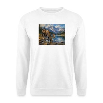 Alpine Moose by Mountain Lake - Unisex Sweatshirt - white - Front