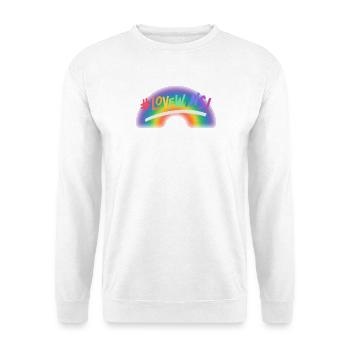 Liebe gewinnt Regenbogen - Unisex Pullover - Weiß - Vorne