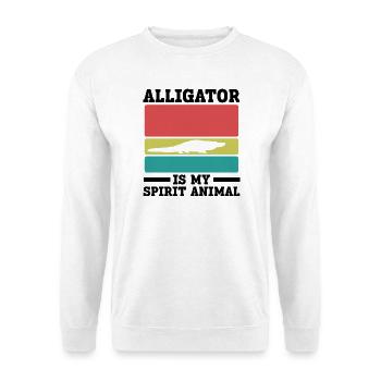 Alligator Vintage Spirit Animal - Unisex Pullover - Weiß - Vorne